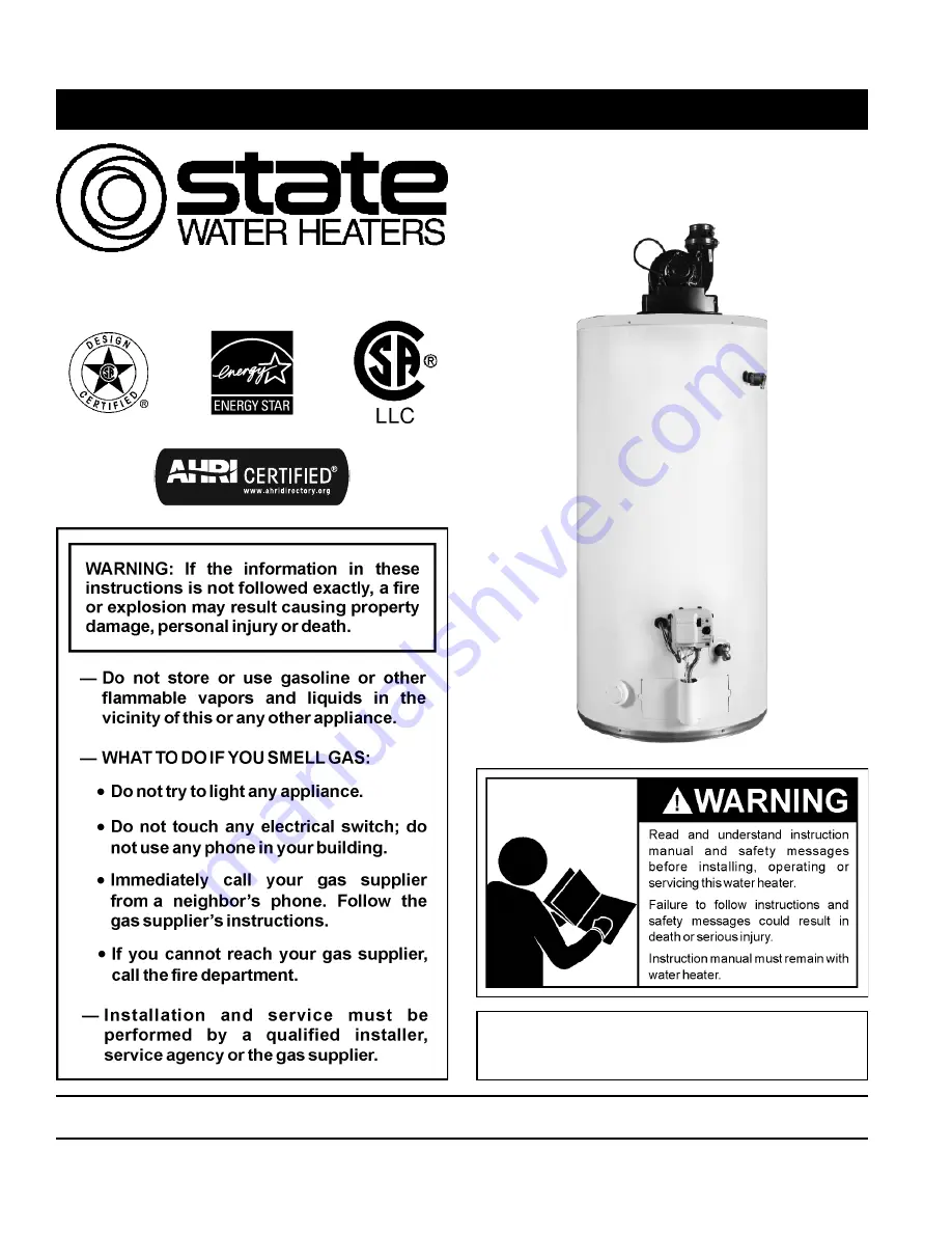 State Water Heaters GS 6 Скачать руководство пользователя страница 1