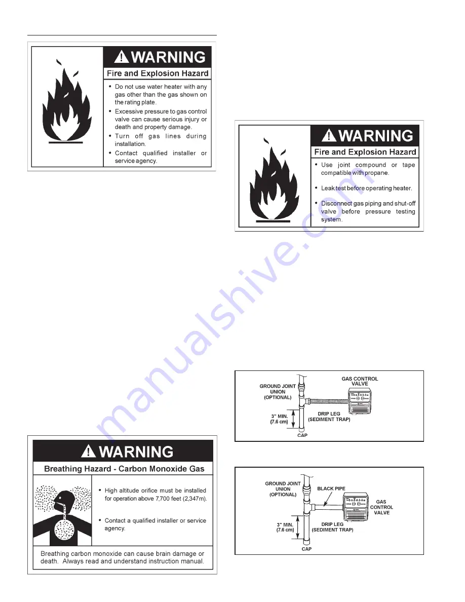 State Water Heaters Power Direct Vented Gas models Instruction Manual Download Page 14