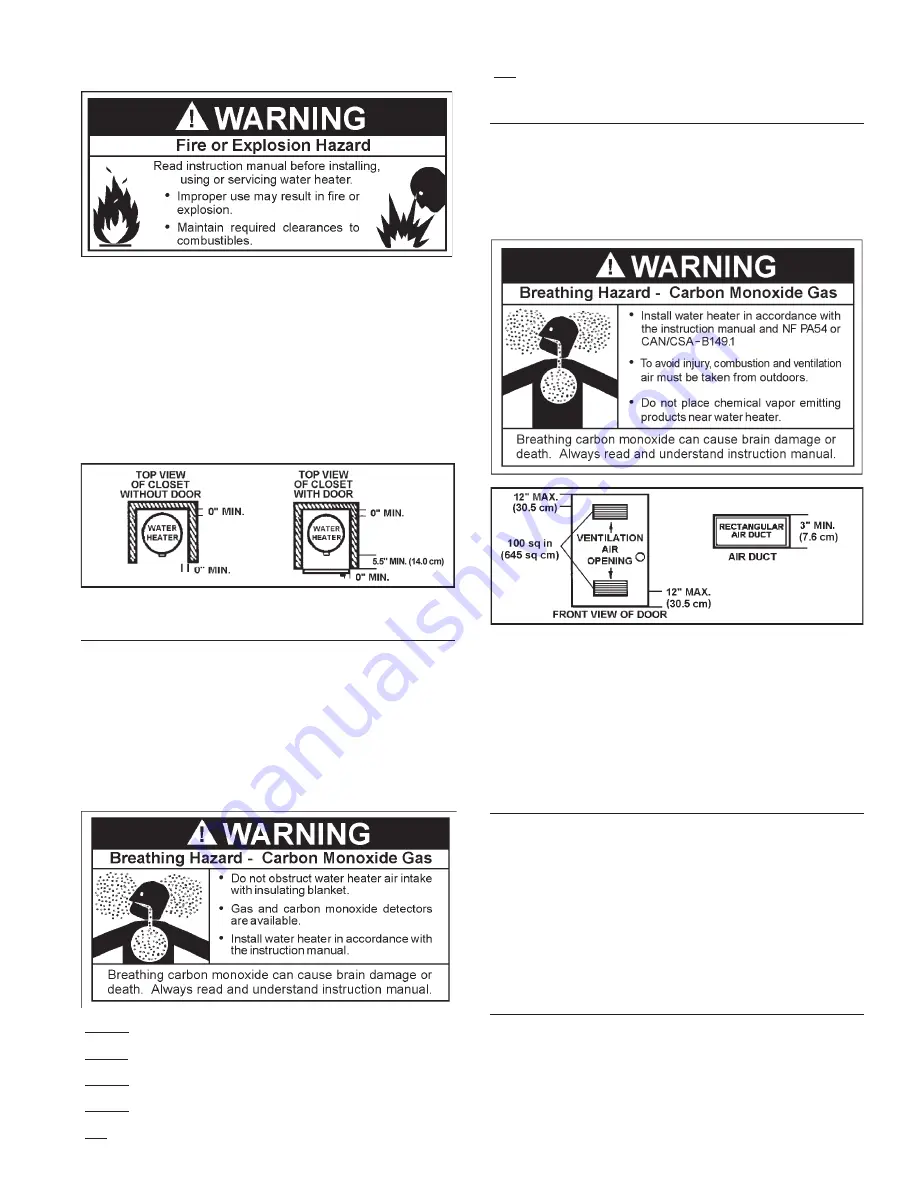 State Water Heaters Power Vent/Power Direct Vent Gas Models Instruction Manual Download Page 11