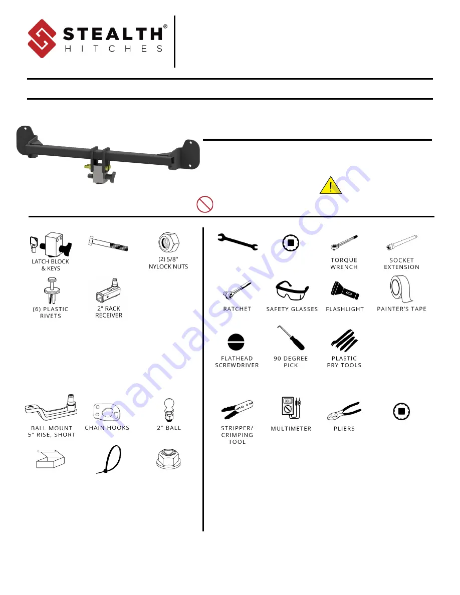 Stealth Hitches SHR31016 Installation Instructions Manual Download Page 1