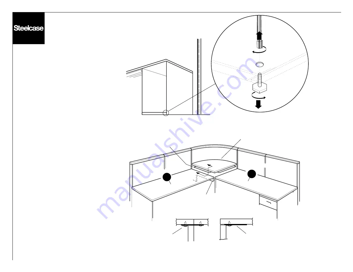 Steelcase Avenir Panel Worksurface with Pedestal to the Floor Manual Download Page 14