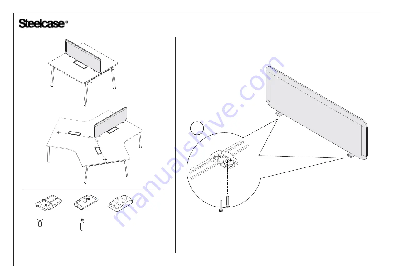 Steelcase Sarto Navi TeamIsland Cantilever Mount and Y-Bench Mount Скачать руководство пользователя страница 12