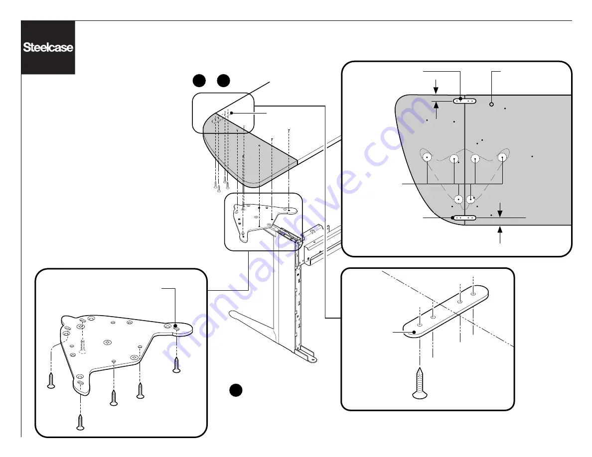 Steelcase Secant Options Worksurface Supports Скачать руководство пользователя страница 12