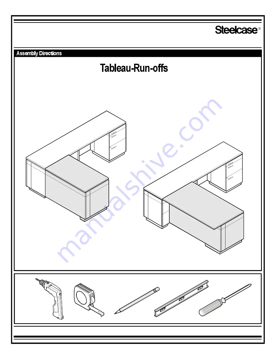 Steelcase Tableau-Run-offs Assembly Directions Download Page 1