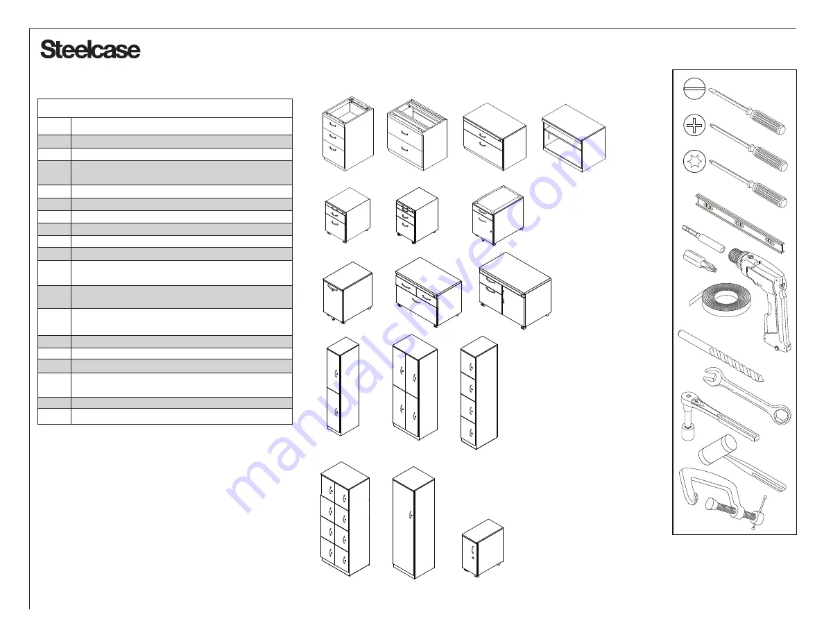 Steelcase TS Storage Installation Instructions Manual Download Page 1