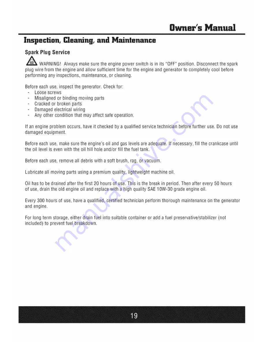 STEELE PRODUCTS SPGG900E Owner'S Manual Download Page 20