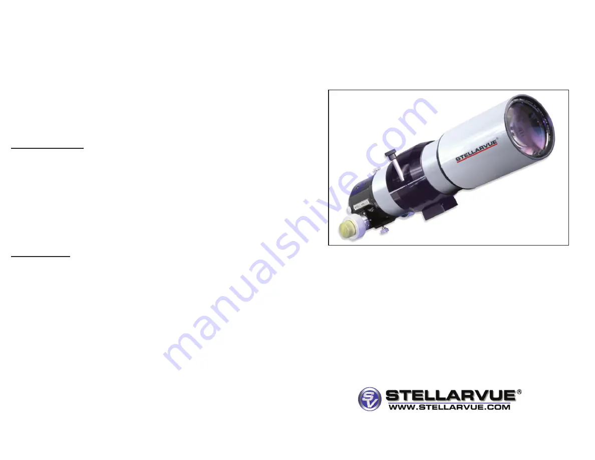 Stellarvue SV80ED-1 Скачать руководство пользователя страница 1