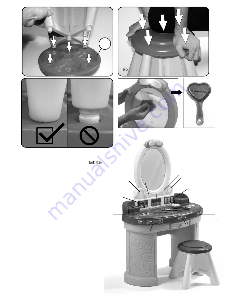 Step2 Pretty & Posh Vanity with Stool 8928 Quick Start Manual Download Page 5