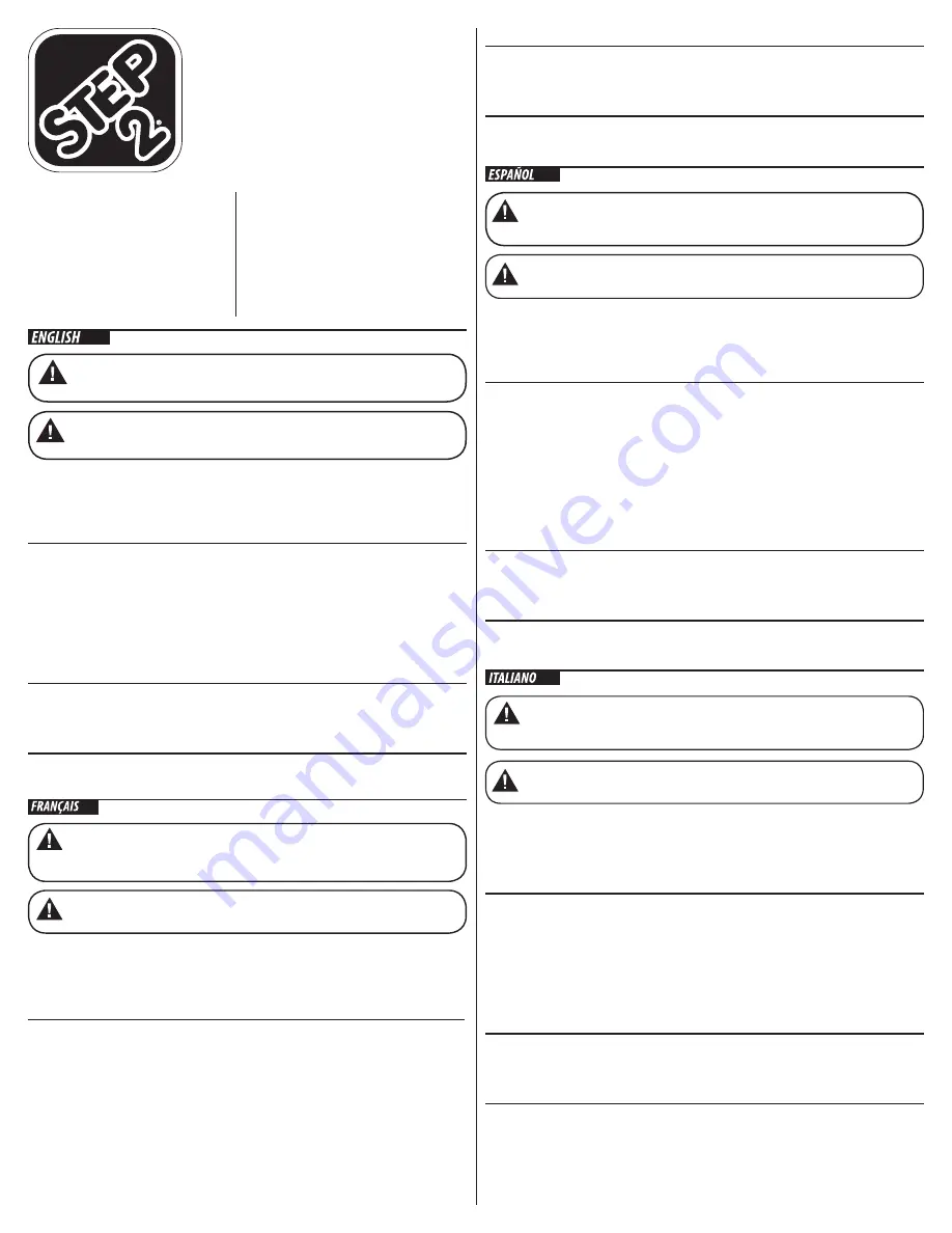 Step2 Splish Splash Seas Water Table Manual Download Page 1