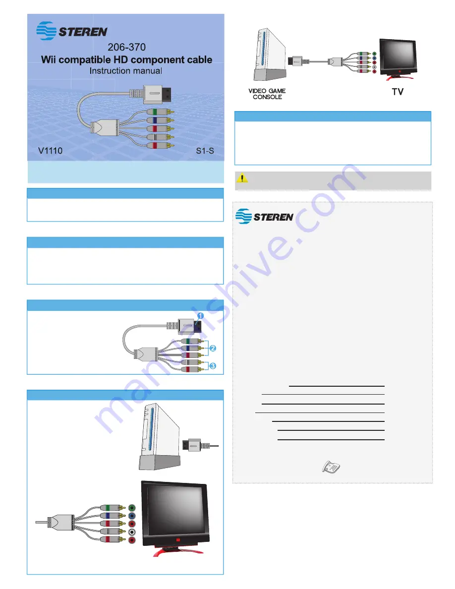 Steren 206-370 Instruction Manual Download Page 1