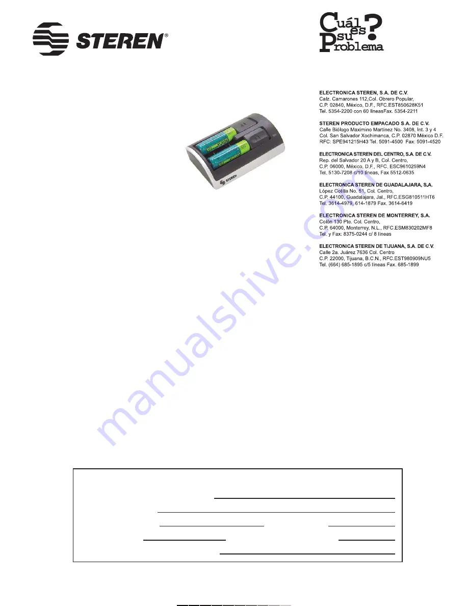 Steren 903-075 Quick Start Manual Download Page 1