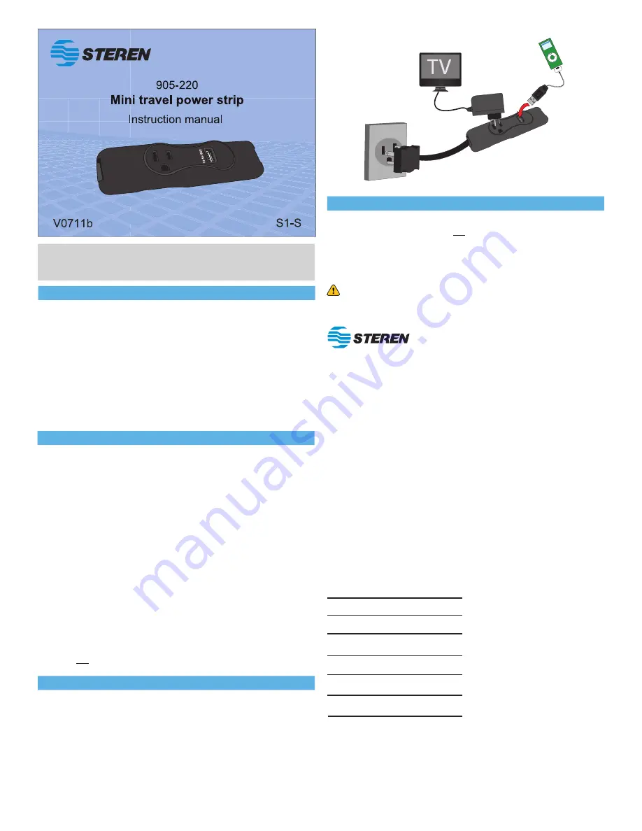 Steren 905-220 Instruction Manual Download Page 1