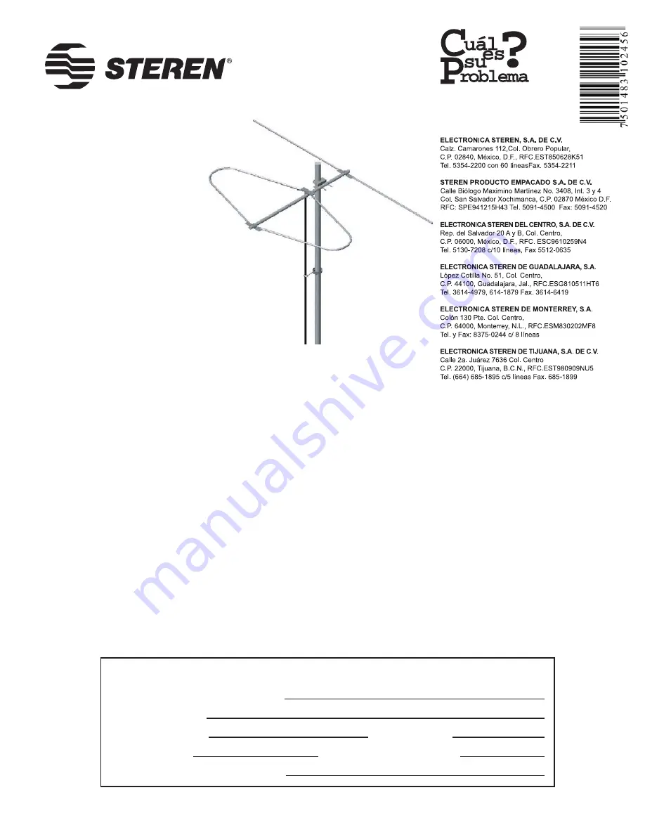 Steren ANT-ROM Instruction Manual Download Page 1