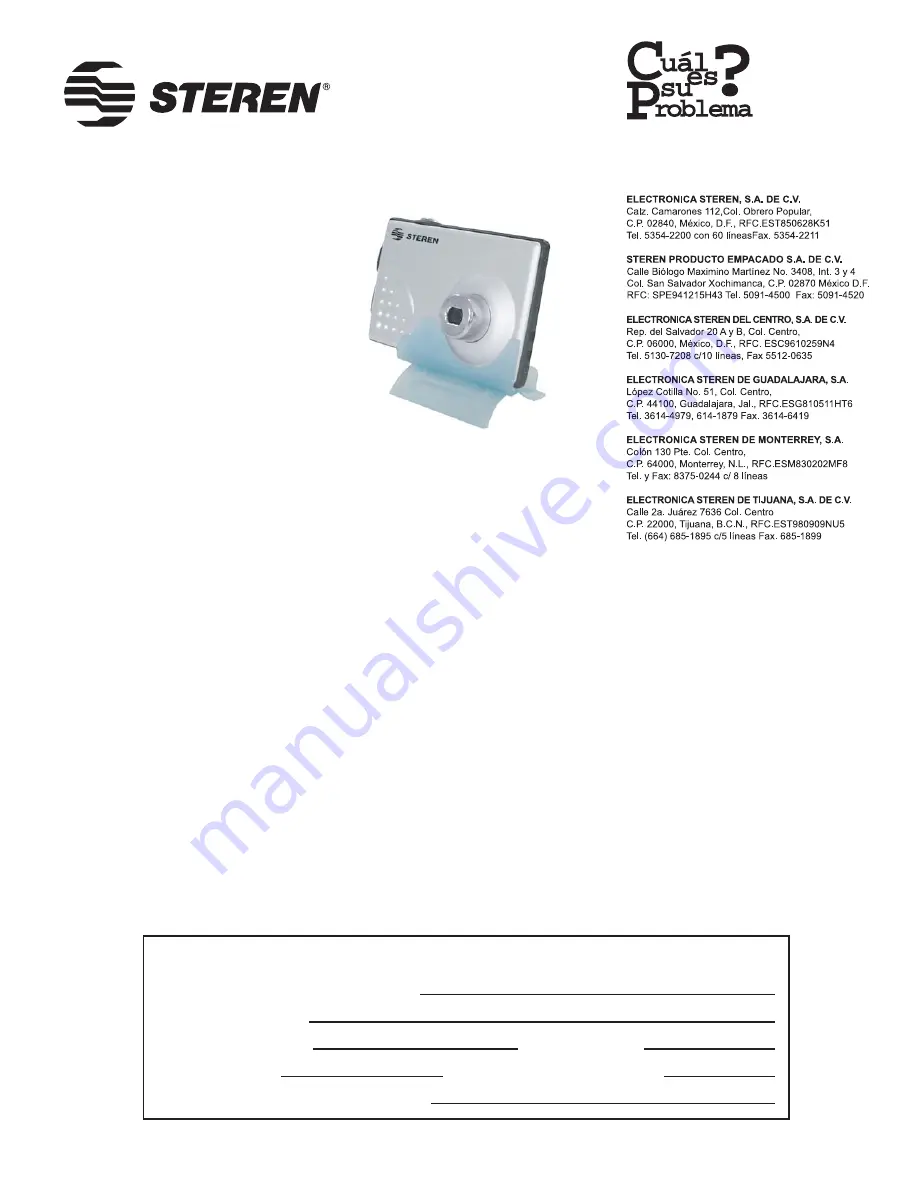 Steren CAM-050 Quick Start Manual Download Page 1