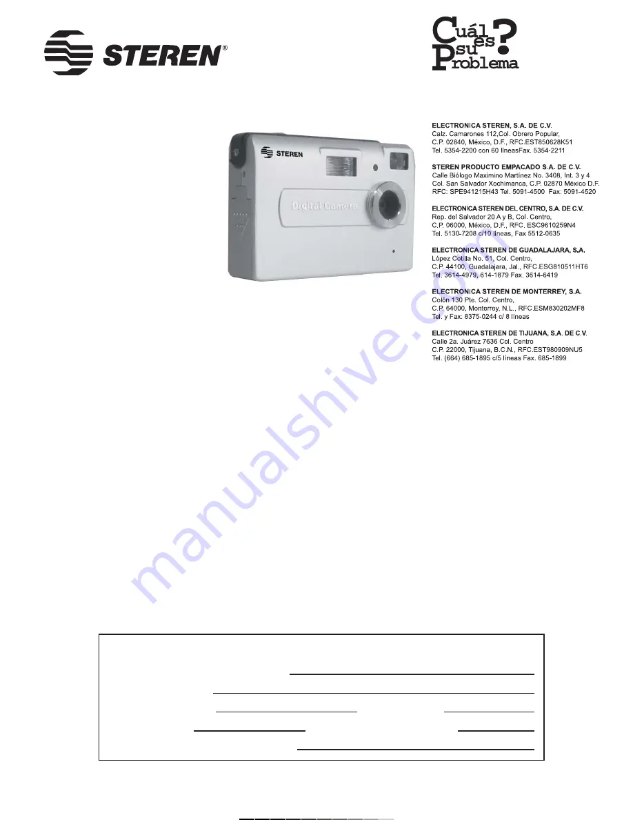 Steren CAM-130 Quick Start Manual Download Page 1