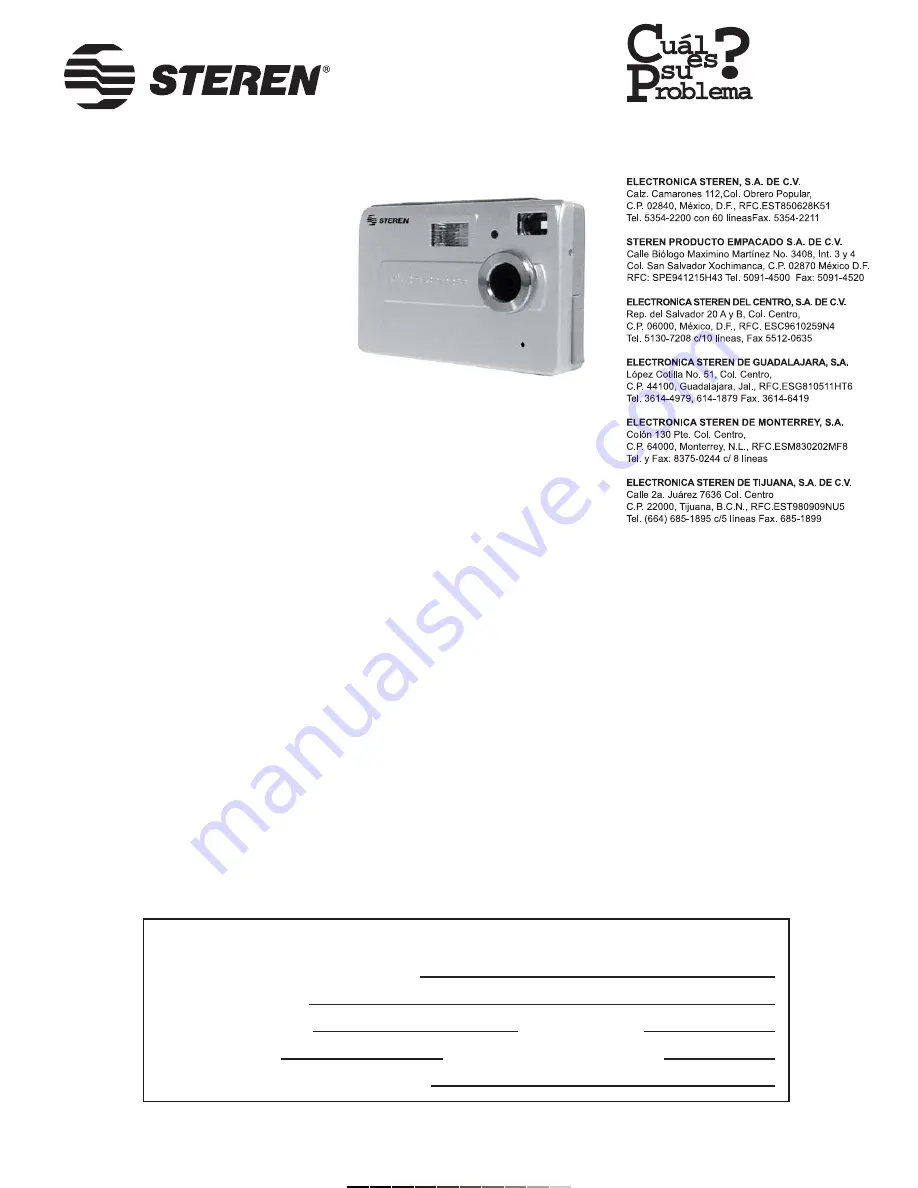 Steren CAM-150 Instruction Manual Download Page 1