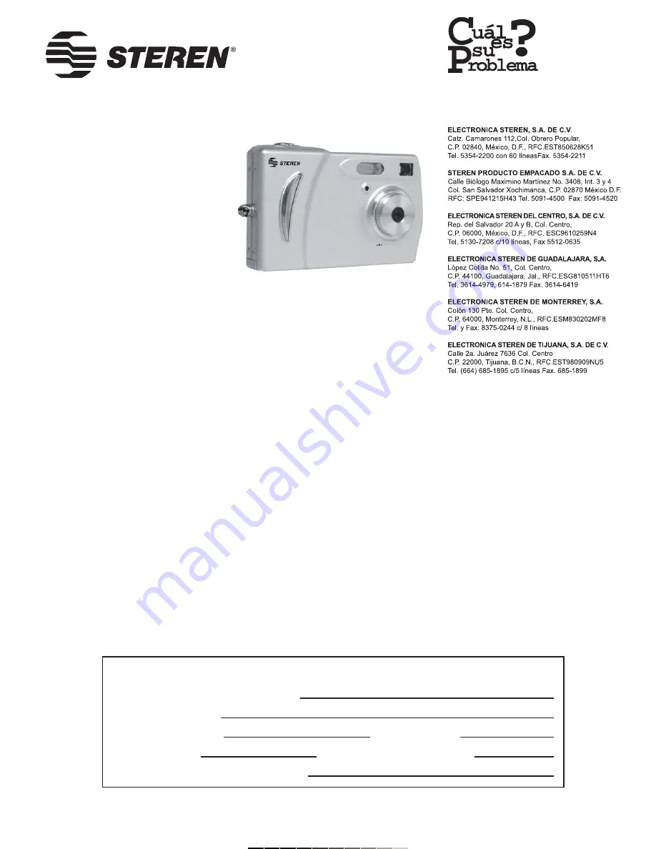 Steren CAM-170 Manual Download Page 1