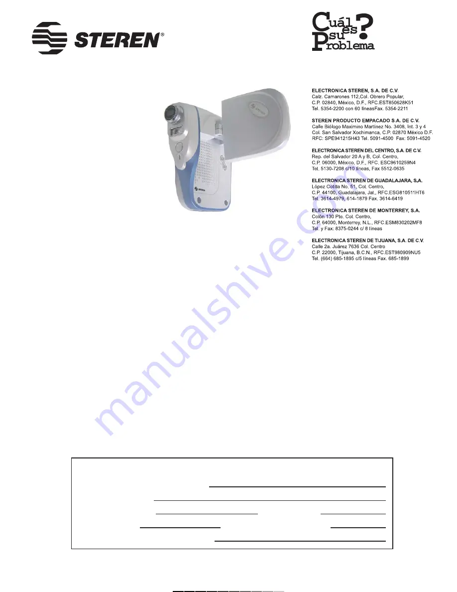 Steren CAM-5000 Manual Download Page 1