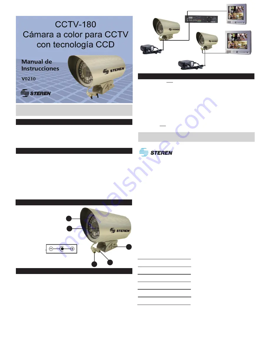 Steren CCTV-180 Instruction Manual Download Page 2