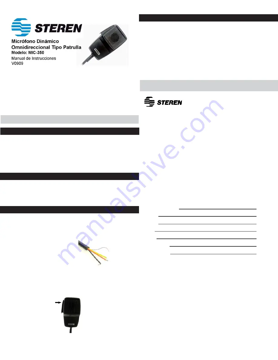 Steren MIC-350 User Manual Download Page 1