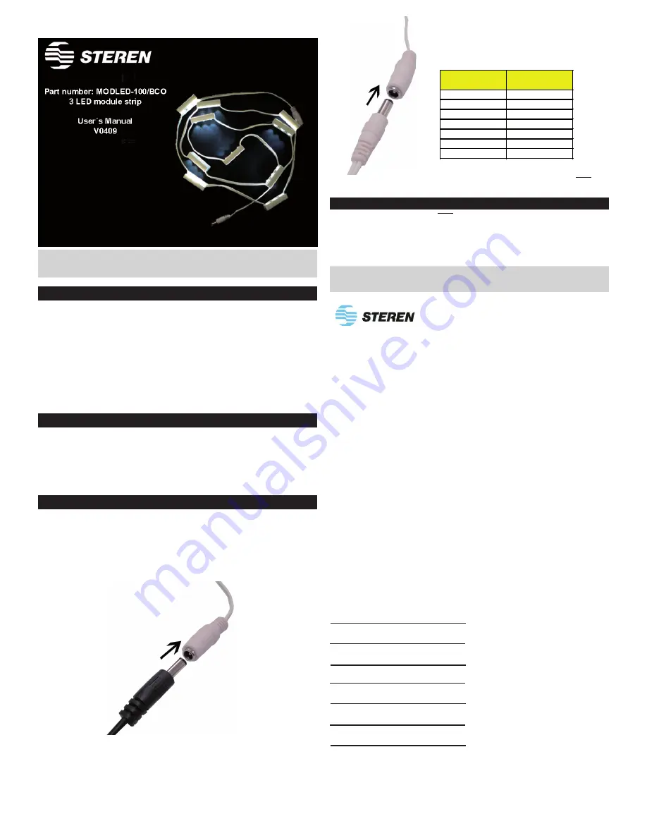 Steren MODLED-100/BCO User Manual Download Page 2