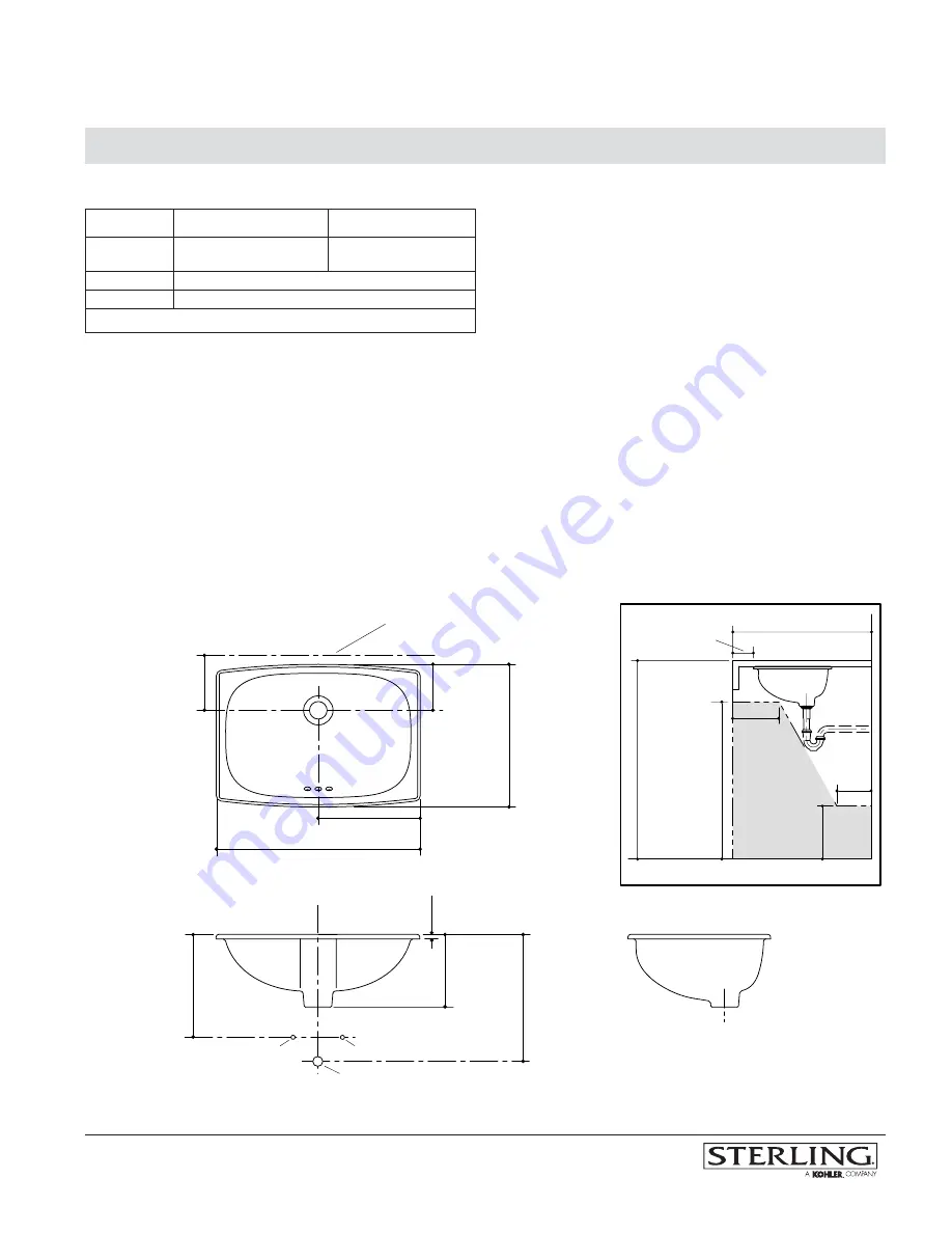 Sterling Undercounter Lavatory 442007-U Скачать руководство пользователя страница 2