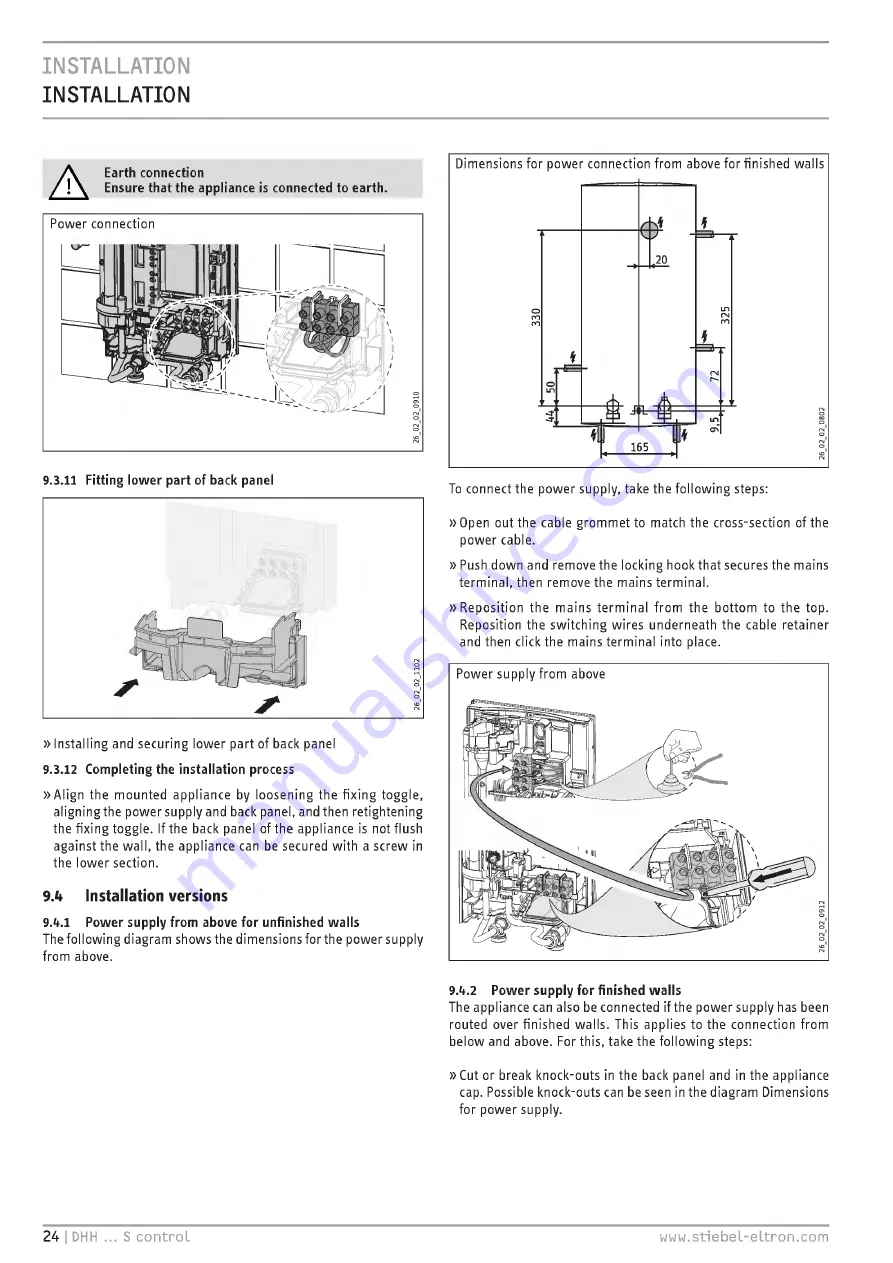 STIEBEL ELTRON DHH 12 Si control Operating And Installation Download Page 24