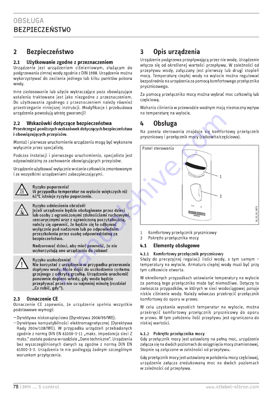 STIEBEL ELTRON DHH 12 Si control Operating And Installation Download Page 78