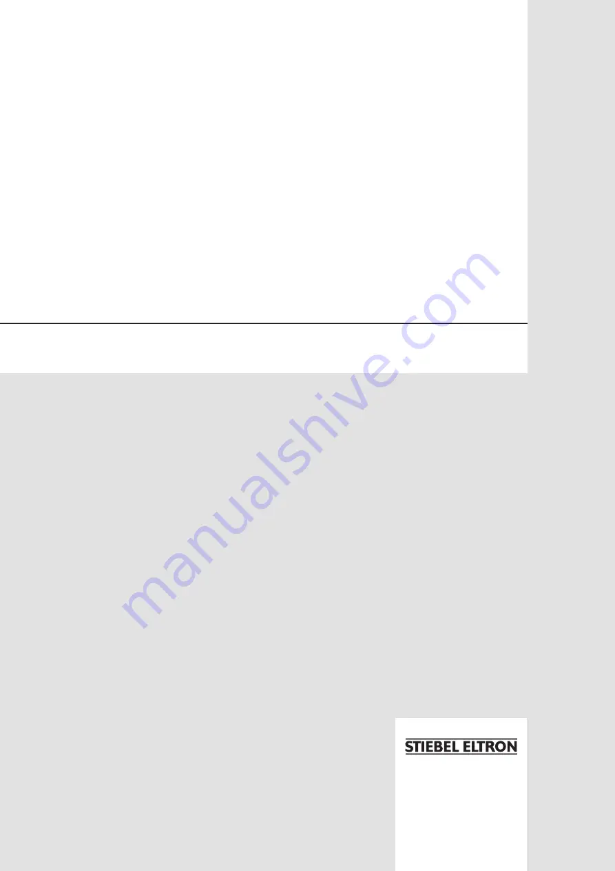 STIEBEL ELTRON MHG 115 E Operation And Installation Download Page 1