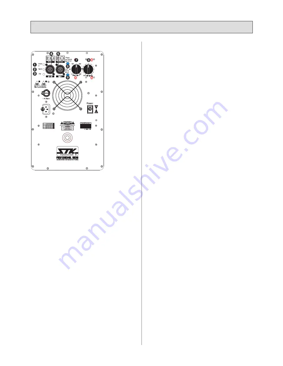 STK Professional Audio SP-112APM Owner'S Manual Download Page 17