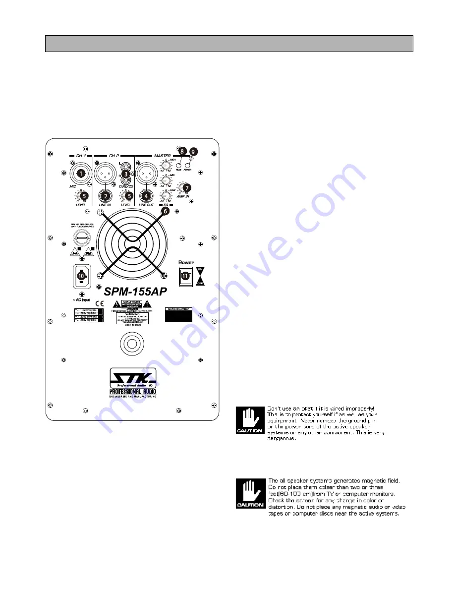 STK Professional Audio SPM-122AP Скачать руководство пользователя страница 5