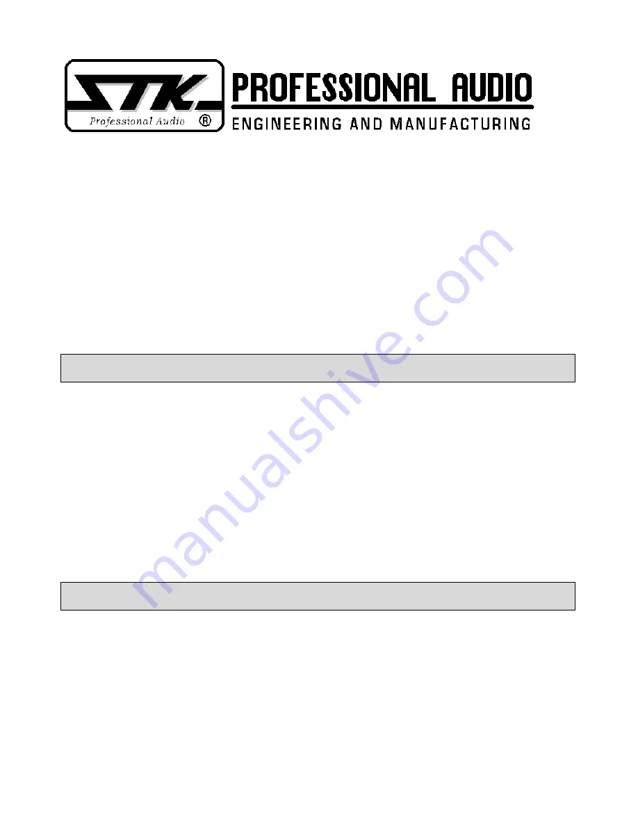 STK Professional Audio VM-11S DRV Owner'S Manual Download Page 2