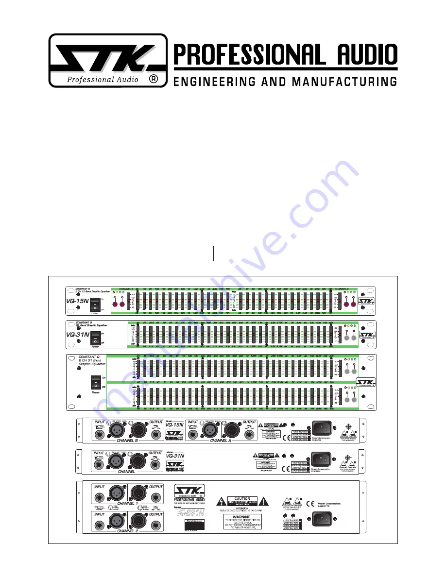 STK Professional Audio VQ-15N Скачать руководство пользователя страница 1