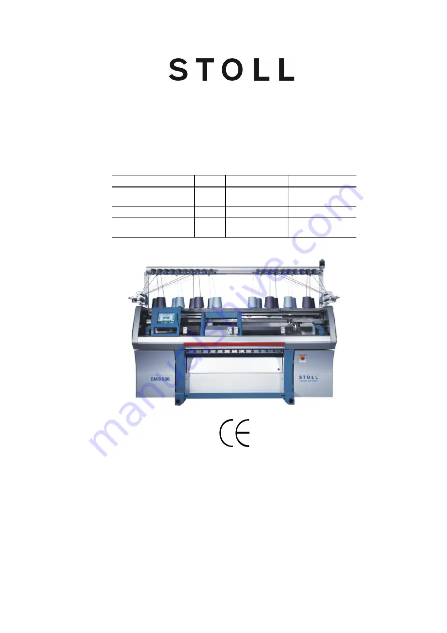 Stoll CMS 502 HP+ Operating Instructions Manual Download Page 1