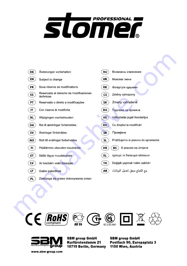 Stomer Professional 93727307 User Manual Download Page 56