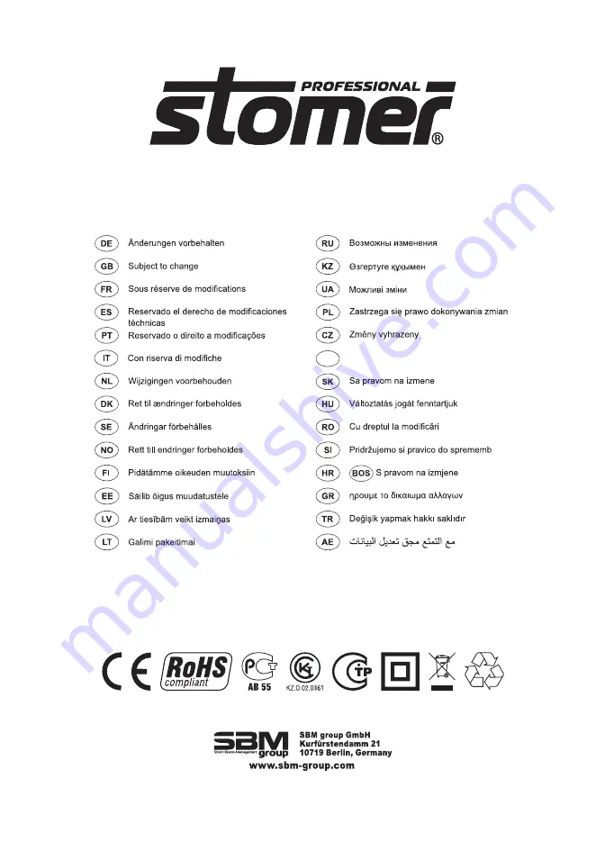 Stomer Professional 93728755 Скачать руководство пользователя страница 44