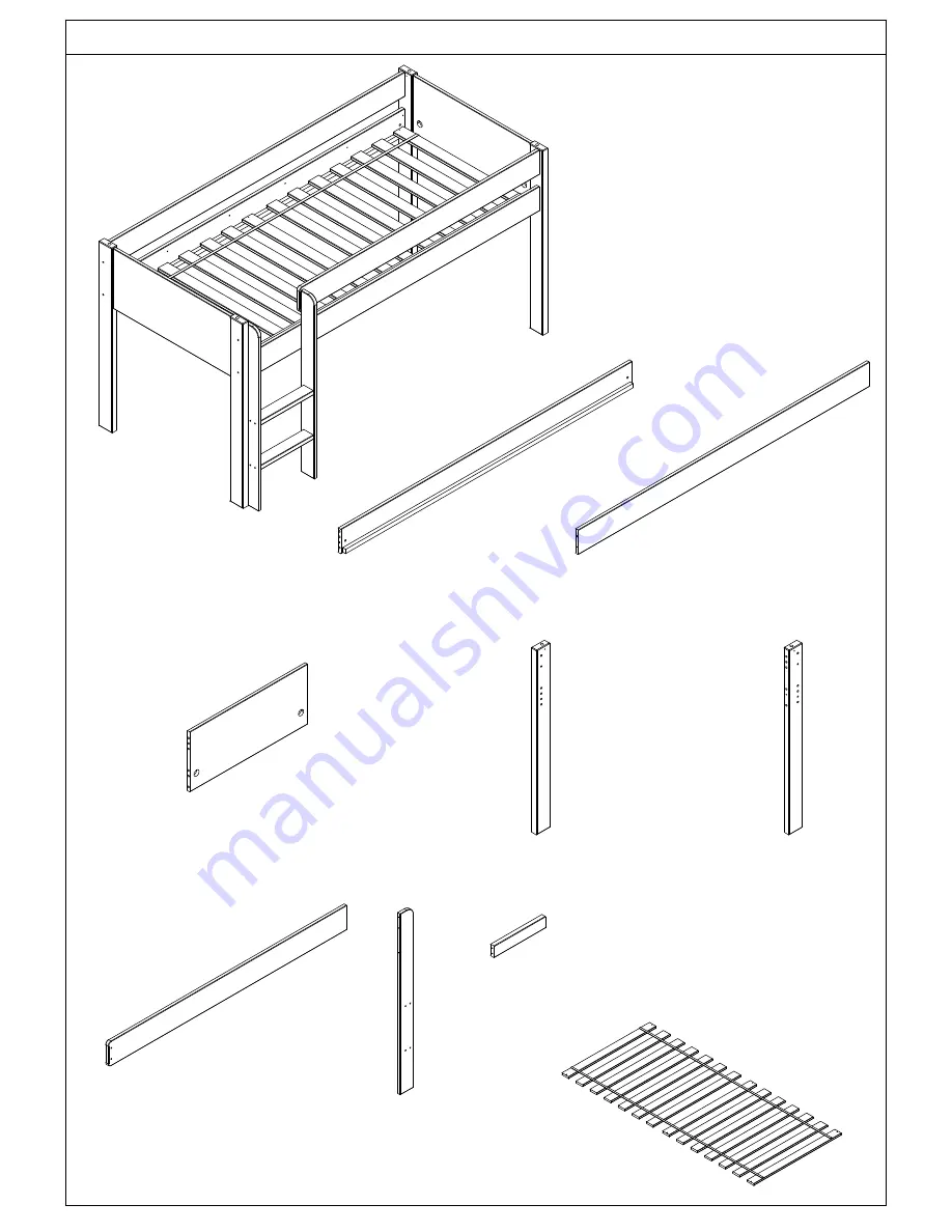 Stompa Cabin Bed 15620700321 - White Assembly Instructions Manual Download Page 3