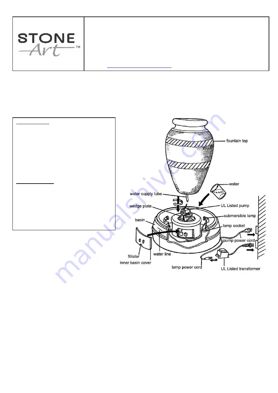 Stone Art Sedona 201570 Manual Download Page 1