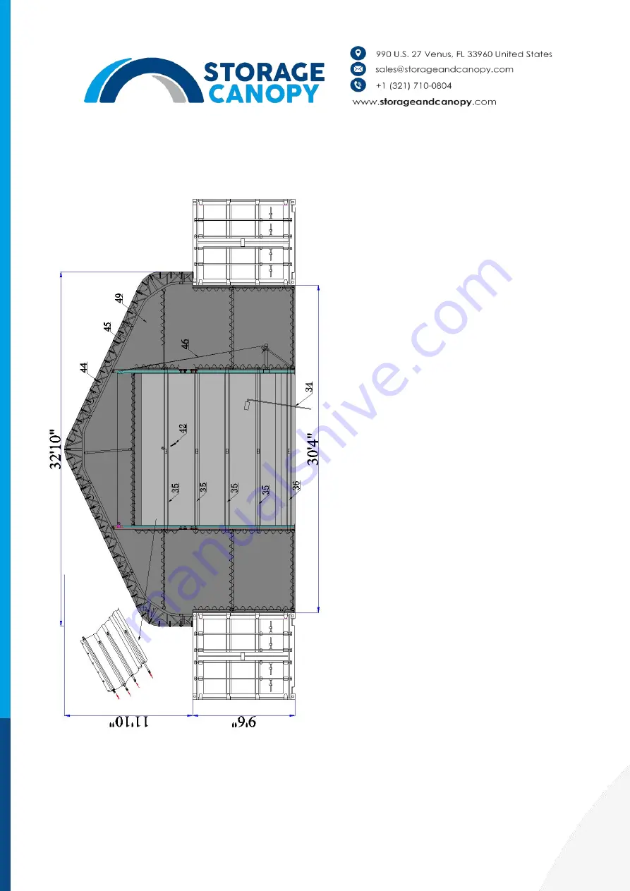 Storage Canopy EWC3340DTPR Assembly Instructions Manual Download Page 18