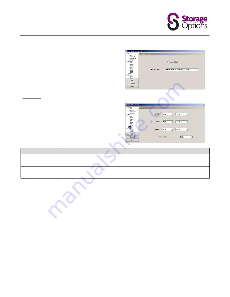 Storage Options Ip camera Pro Instruction Manual Download Page 18