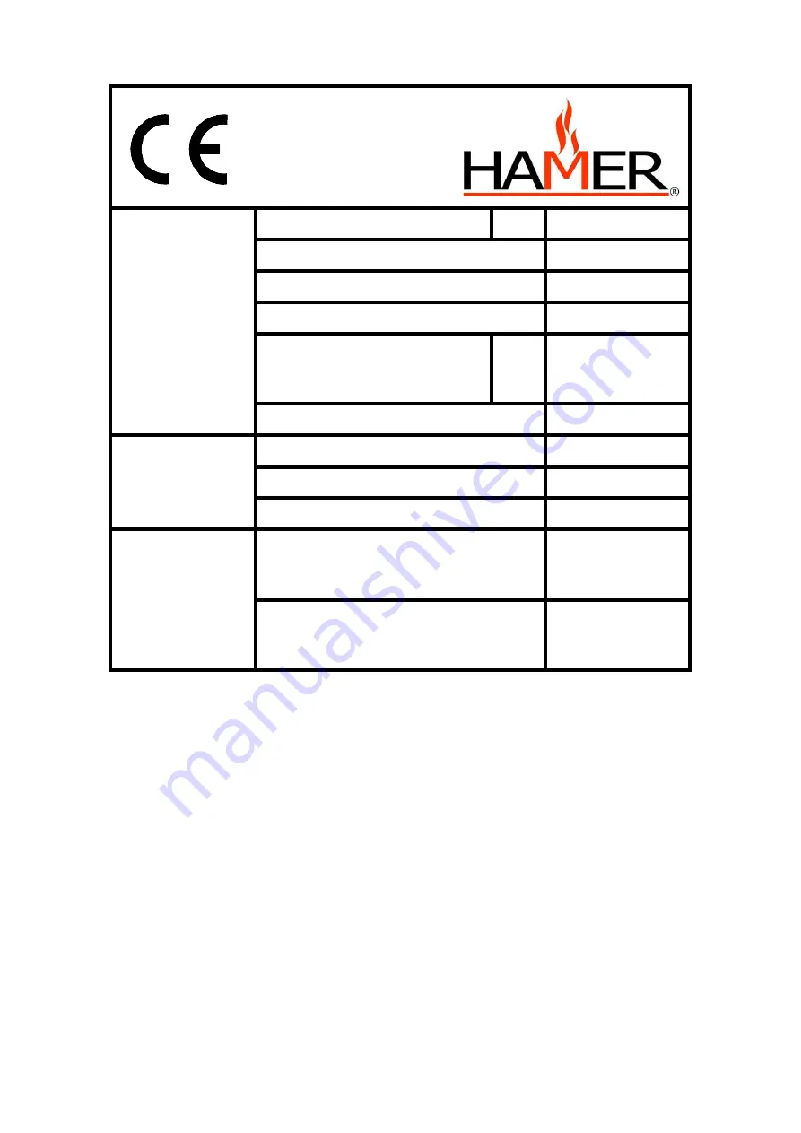 Stove industry HAMER HD5 Installation And Operating Instructions Manual Download Page 2