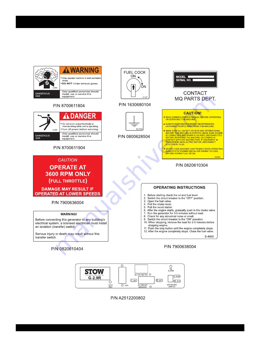 Stow G-2.9R Operation And Parts Manual Download Page 14