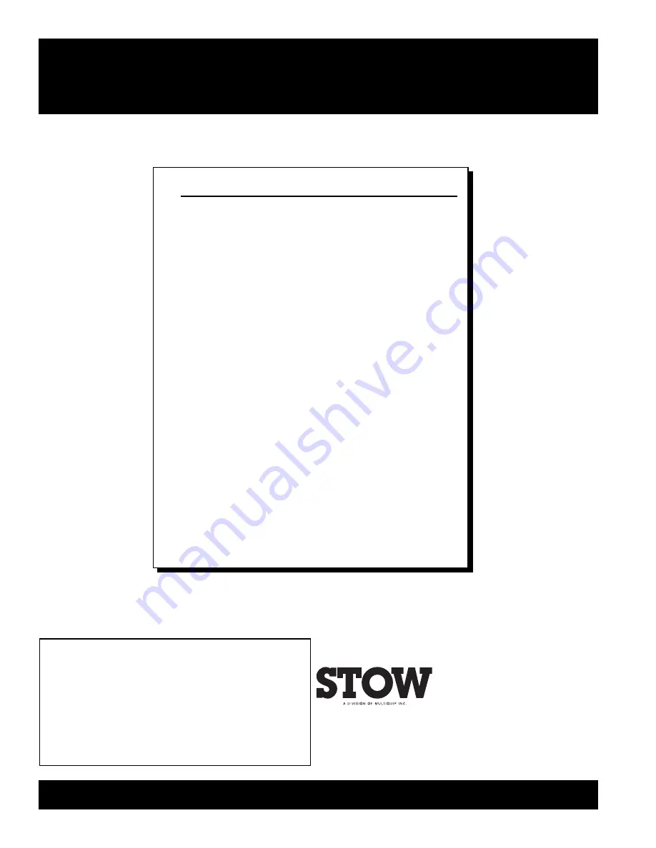 Stow MS2050E1 Operation Manual Download Page 40