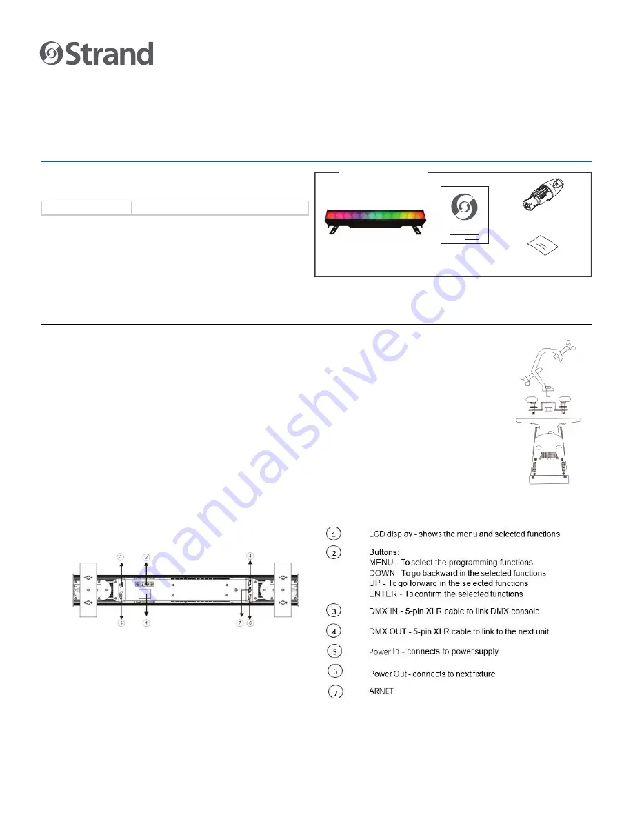 Strand Aurora 12 LED Strip Quick Start Manual Download Page 1