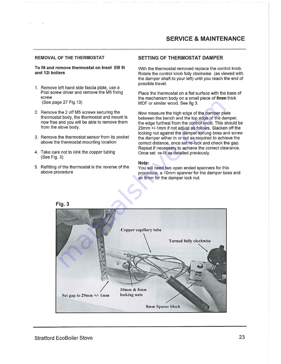 Stratford EB 12i Operating & Installation Manual Download Page 23