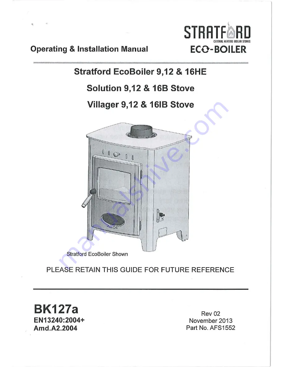 Stratford EcoBoiler 12 HE Скачать руководство пользователя страница 1