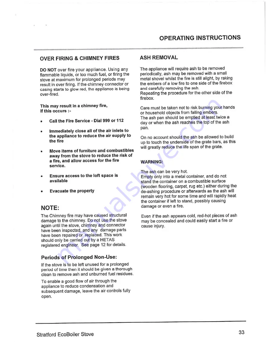 Stratford EcoBoiler 12 HE Operating & Installation Manual Download Page 33