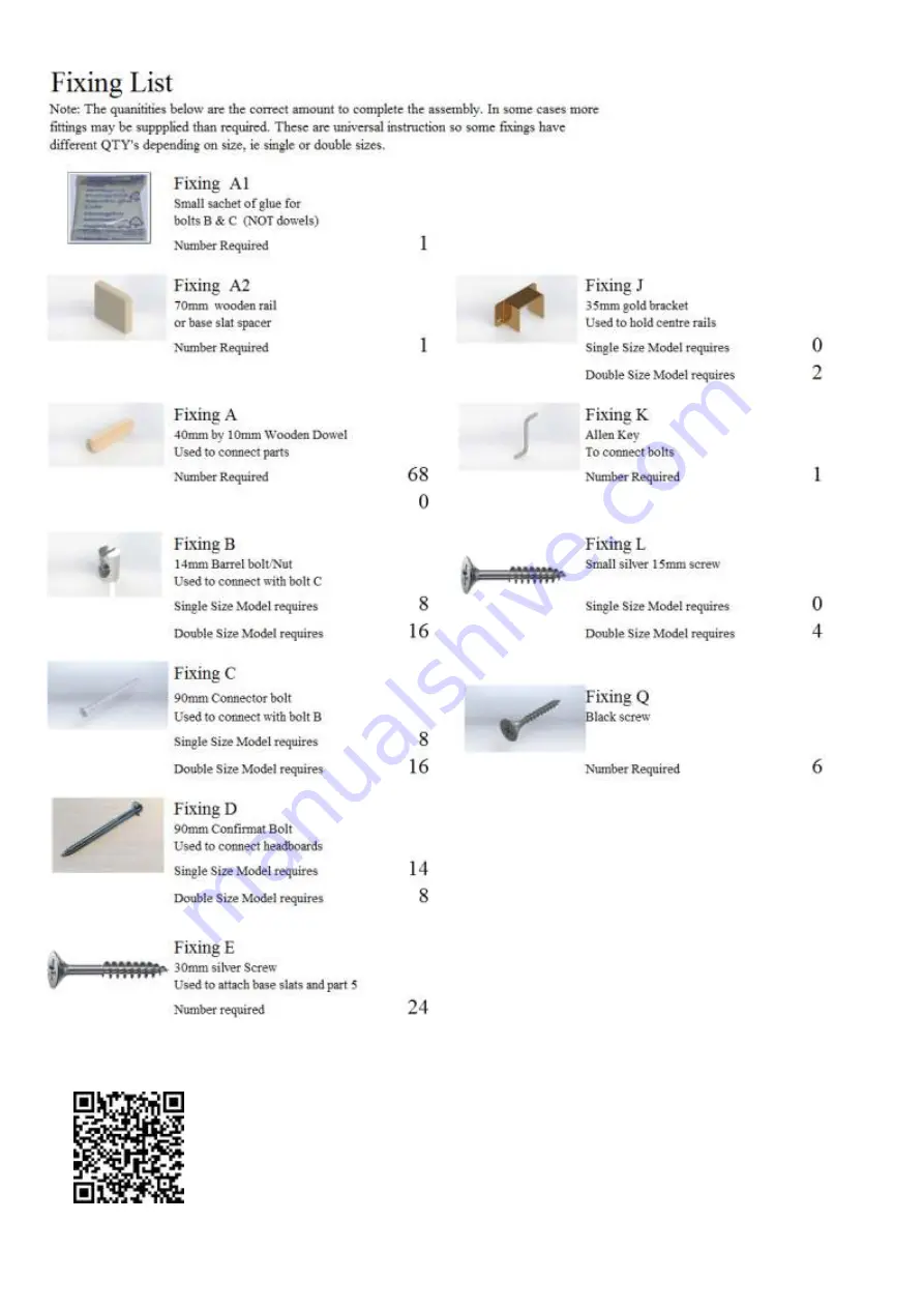 Strictly Beds & Bunks QUATTRO BED FRAME Assembly Instructions Manual Download Page 3