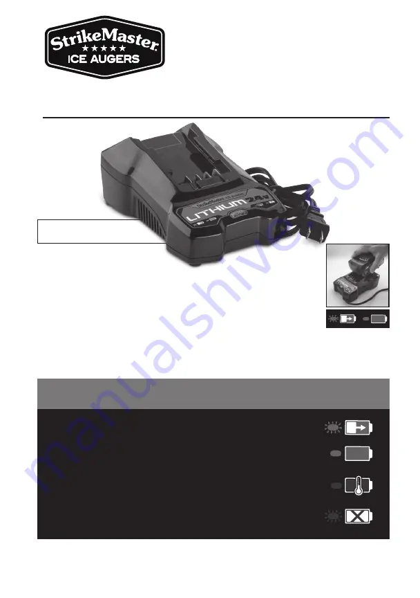 STRIKEMASTER LITHIUM 24V BATTERY CHARGING BASE Quick Start Manual Download Page 2