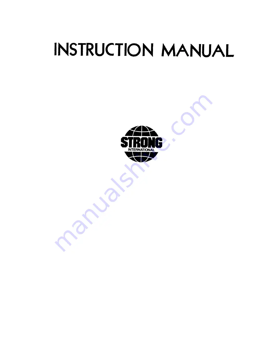 Strong XENON SUPER TROUPER Instruction Manual Download Page 1